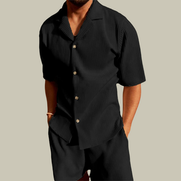 Zorvik | Men's Stylish Corduroy Polo Shirt and Short